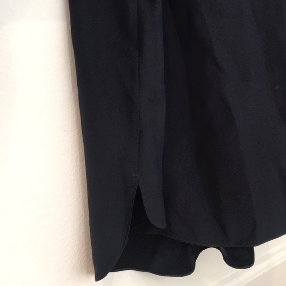 High low navy silk dress - Picture 3 of 4